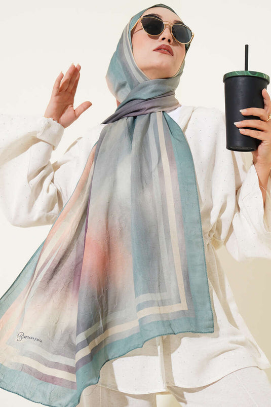 Écharpe de protection en bambou à motif batik, vert clair