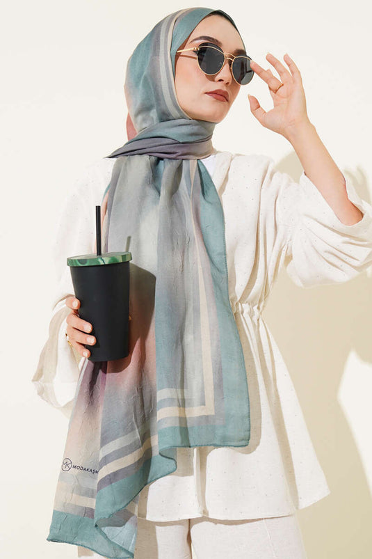 Écharpe de protection en bambou à motif batik, vert clair