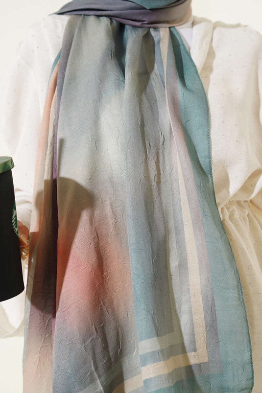 Écharpe de protection en bambou à motif batik, vert clair