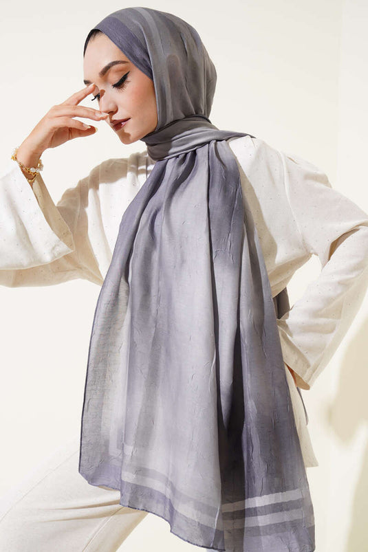 Écharpe de protection grise en bambou à motif batik