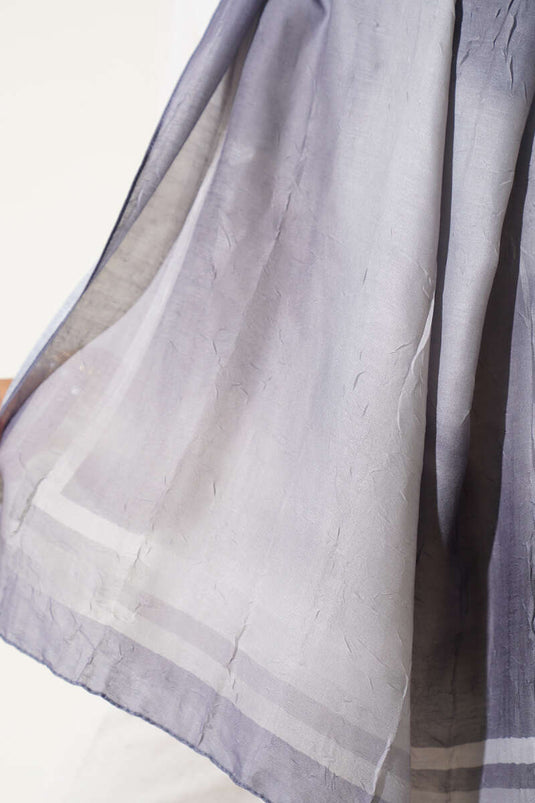 Écharpe de protection grise en bambou à motif batik