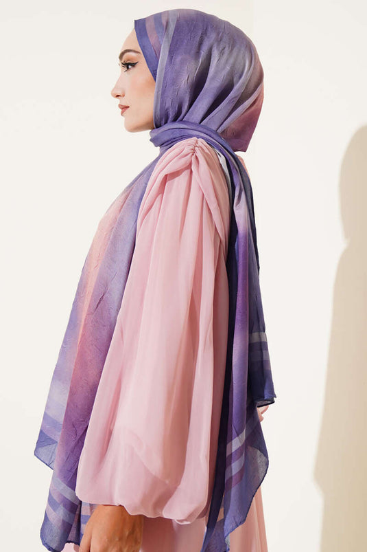 Batik Desen Bambu Kraş Şal Lavanta