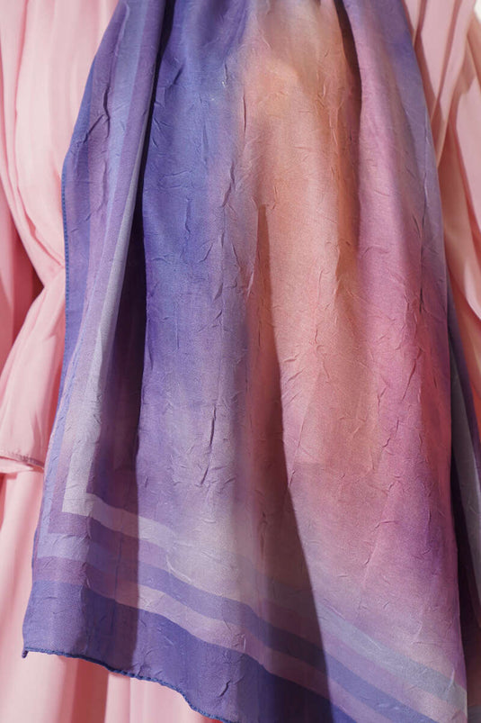 Batik Desen Bambu Kraş Şal Lavanta