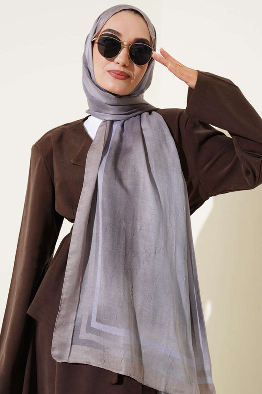 Châle en bambou à motif batik et vison