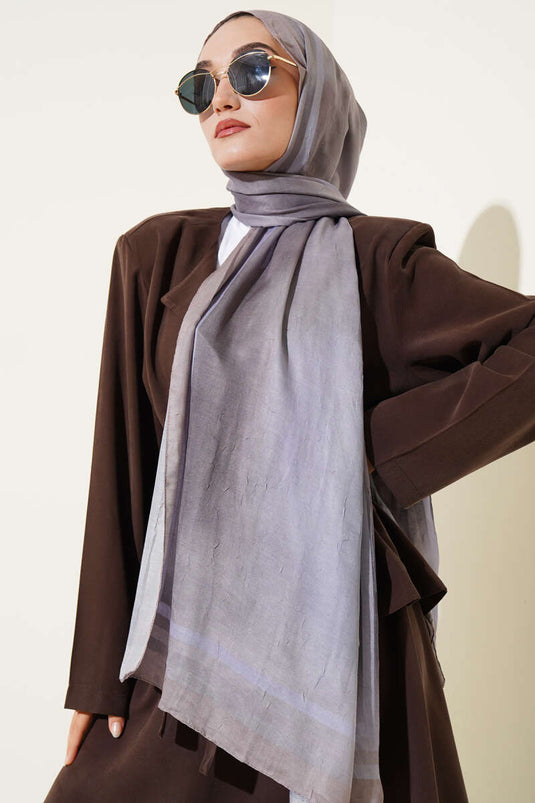 Châle en bambou à motif batik et vison