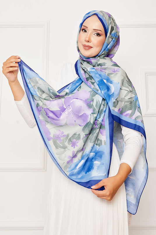 شال حجاب بنقشة زهور الباتيك ساكس