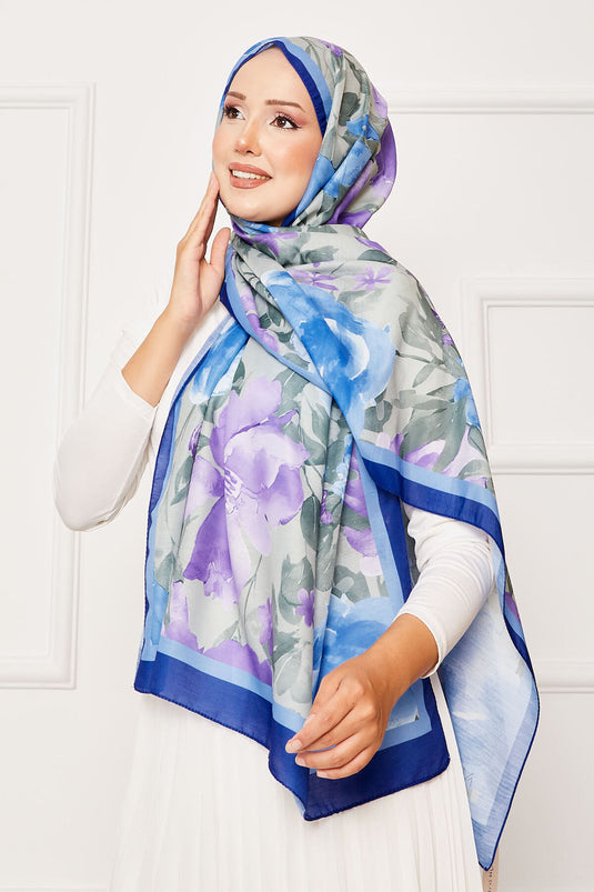 شال حجاب بنقشة زهور الباتيك ساكس