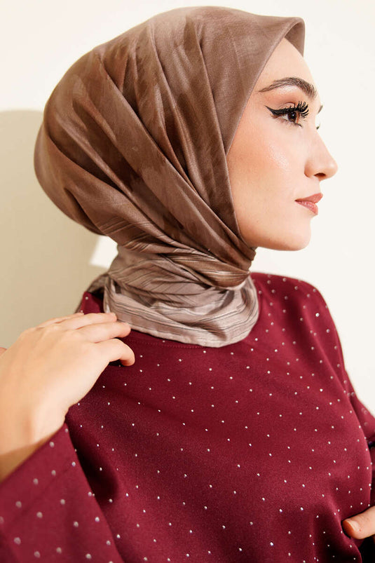 Écharpe Demore à motif batik beige sable