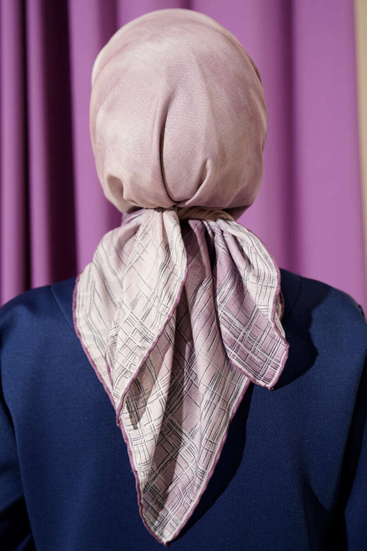 Demore sjaal met batikpatroon in lila