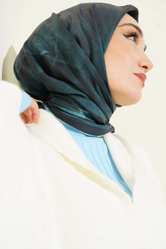 Batik Pattern Cotton Scarf Petrol