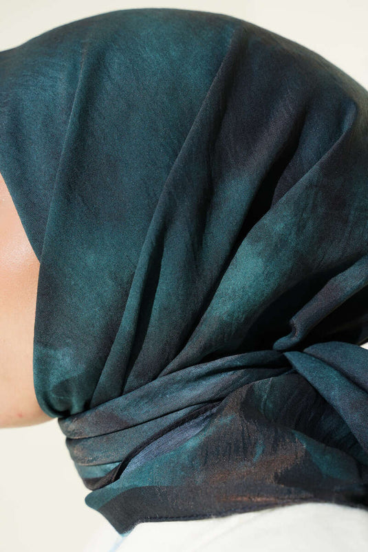 Batik Pattern Cotton Scarf Petrol