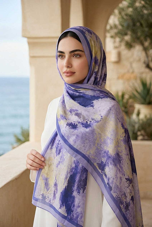 Violette Batik Muster Schal Serie