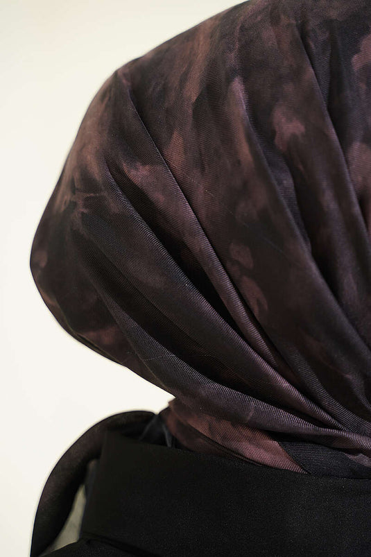 Écharpe Douce À Motif Batik Couleur Café