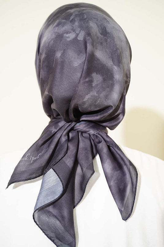Batik Pattern Soft Scarf Smoke Grey