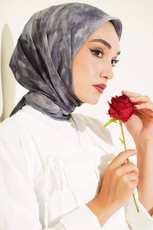 Batik Pattern Soft Scarf Kayrak Grey