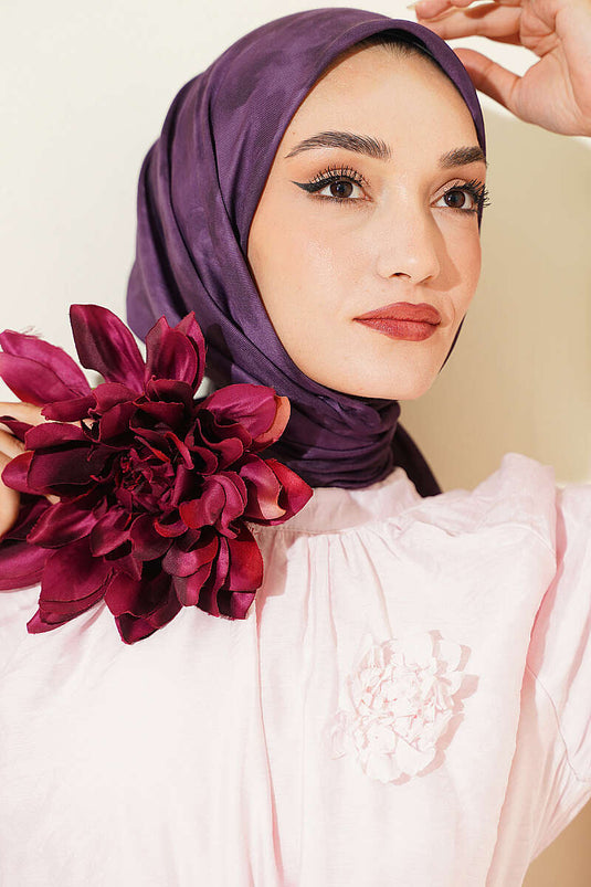Batik Desen Soft Eşarp Kum Mürdüm
