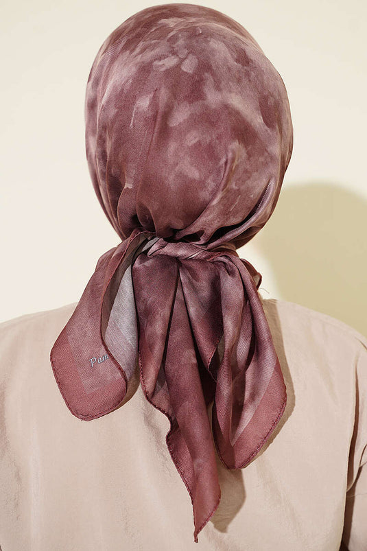 Batik Pattern Soft Scarf In Beige And Coffee