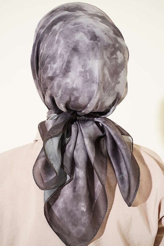 Batik Pattern Soft Scarf In Sand And Mink