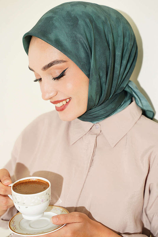 Batik Desen Soft Eşarp Kum Zümrüt