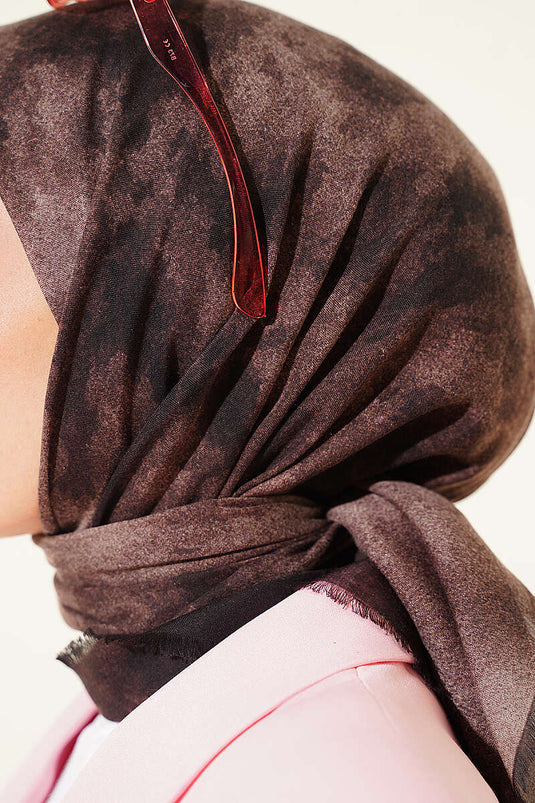 Batik Design Zachte Kraş Serie Sjaal Donker Mink