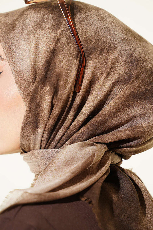 Batik Pattern Soft Kraş Series Scarf In Creamy Beige