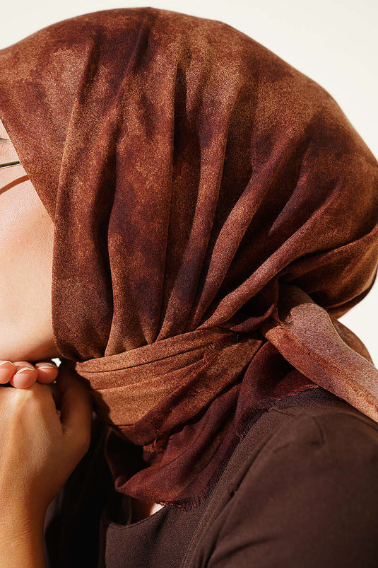 Batik Pattern Soft Kraş Series Scarf Tan