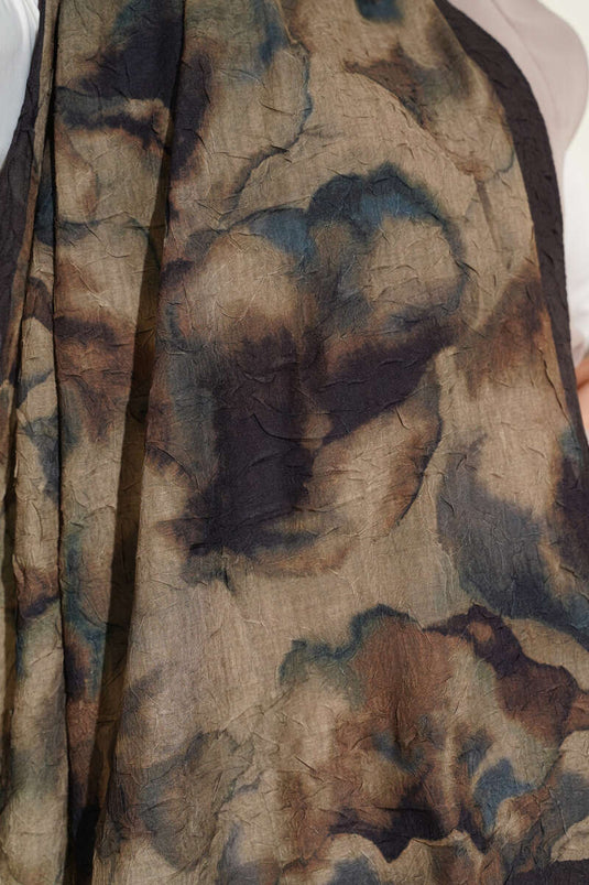 Foulard en bambou à motif batik, vert camouflage