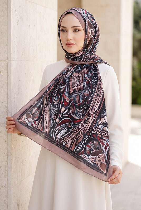 Batik Patterned Modest Shawl -11
