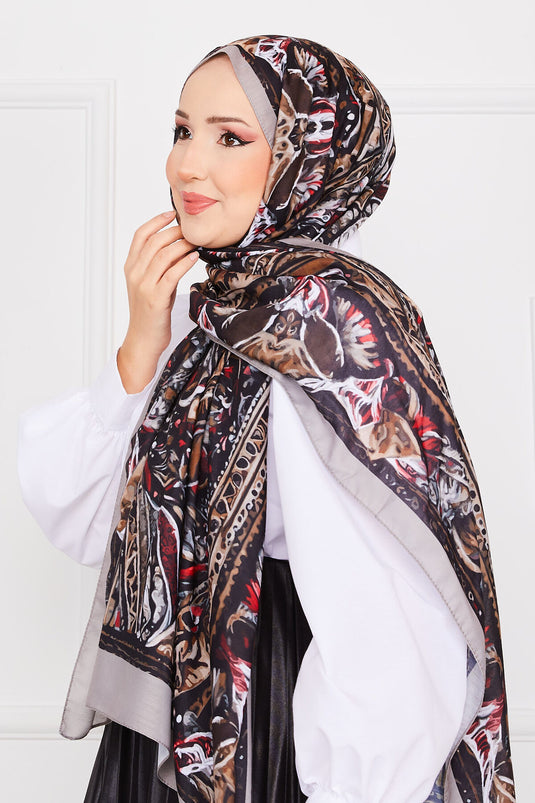 Chal hijab con estampado batik -6