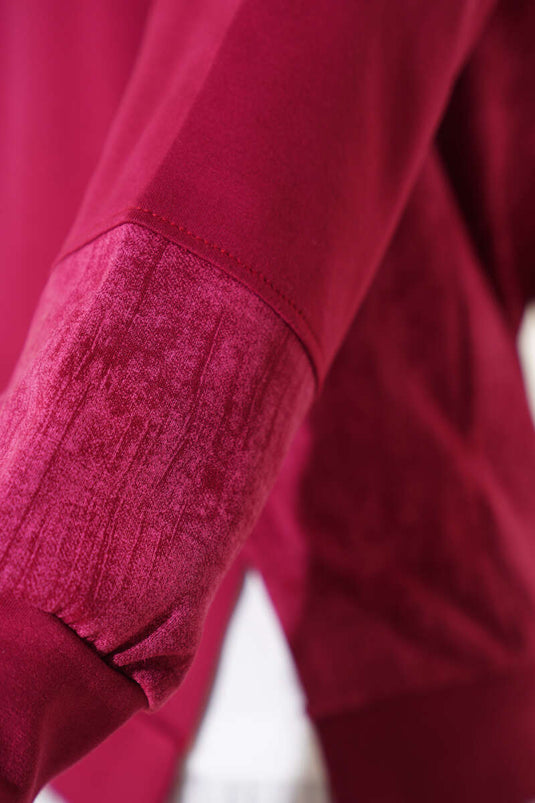 Batik Detailed Two-Piece Set Burgundy