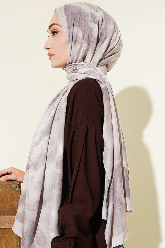 Batik Ebruli Bambu Kraş Şal Bej