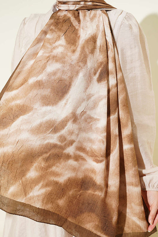 Batik Ebruli Bambu Kraş Şal Haki