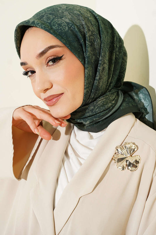 Batikmuster Modal Kopftuch Smaragd