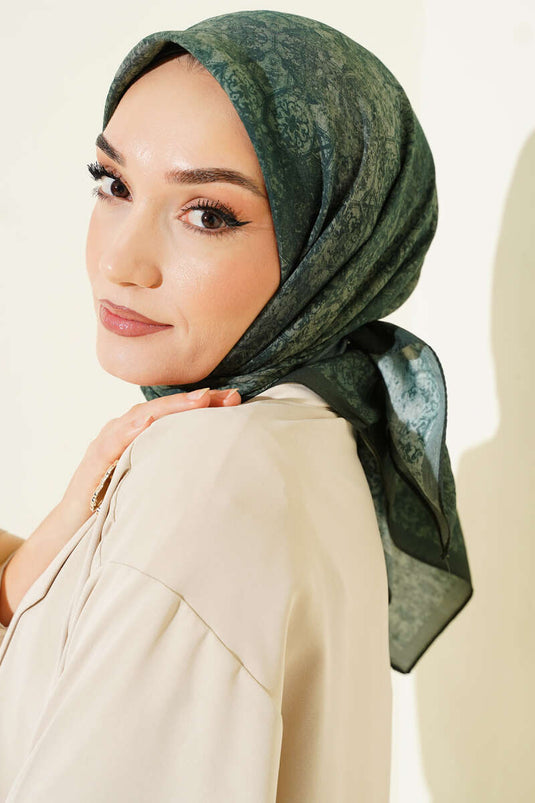 Batikmuster Modal Kopftuch Smaragd