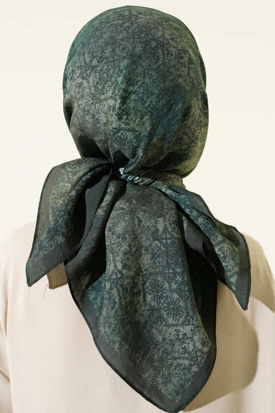 Batikmuster Modal Kopftuch Smaragd
