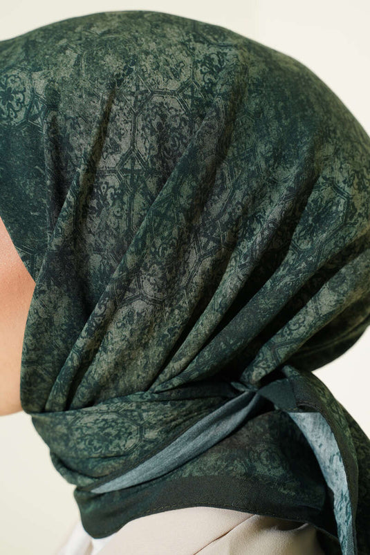 Batikmuster Modal Kopftuch Smaragd