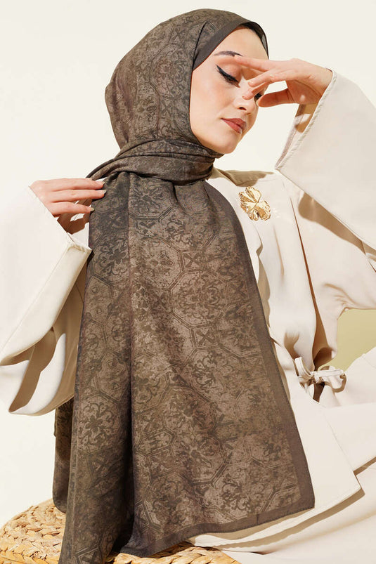 Batik Patterned Modal Shawl Pistachio Green