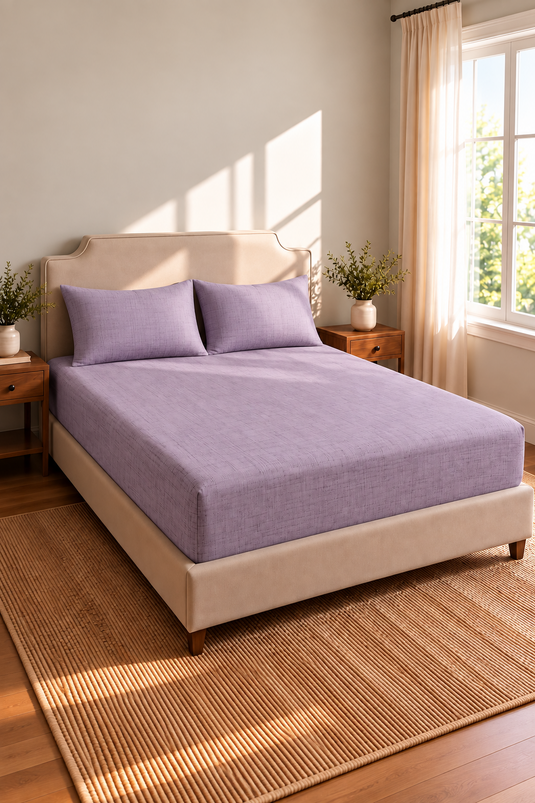 Ensemble De Draps Extensible Lilas