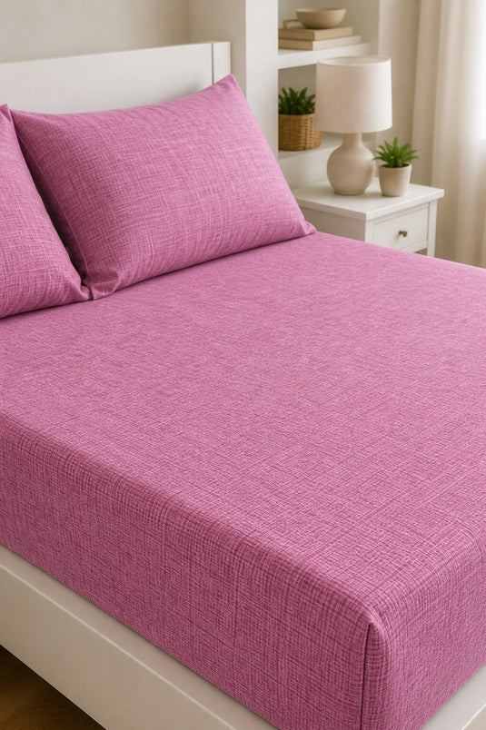 Juego de sábanas ajustables talla grande rosa
