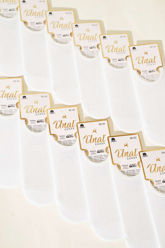 12er-Packung weiße Ballettsocken für Damen