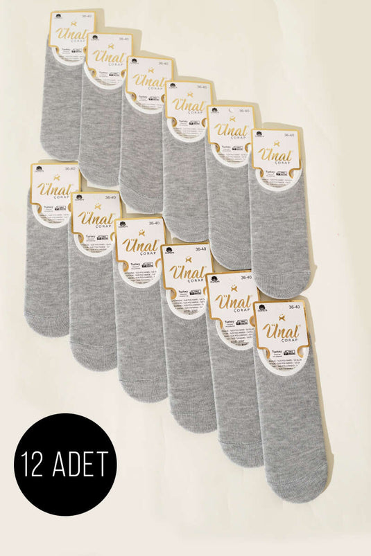 Damen-Ballettsocken, 12er-Pack, Grau