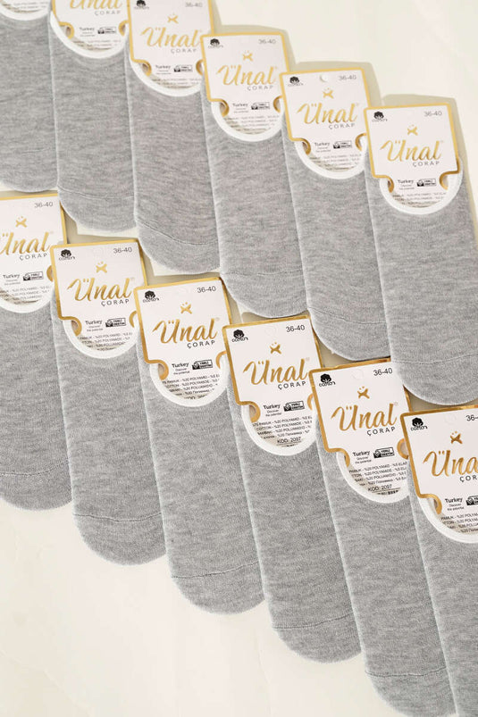 Damen-Ballettsocken, 12er-Pack, Grau