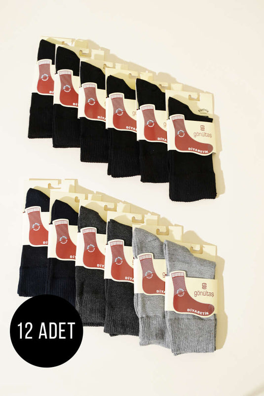 Women's 12-Pack Bamboo Diabetic Socks Assortment 1