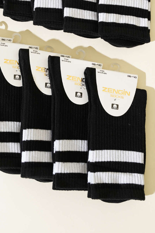 Assortiment de 12 paires de chaussettes en coton peigné pour femmes (2)