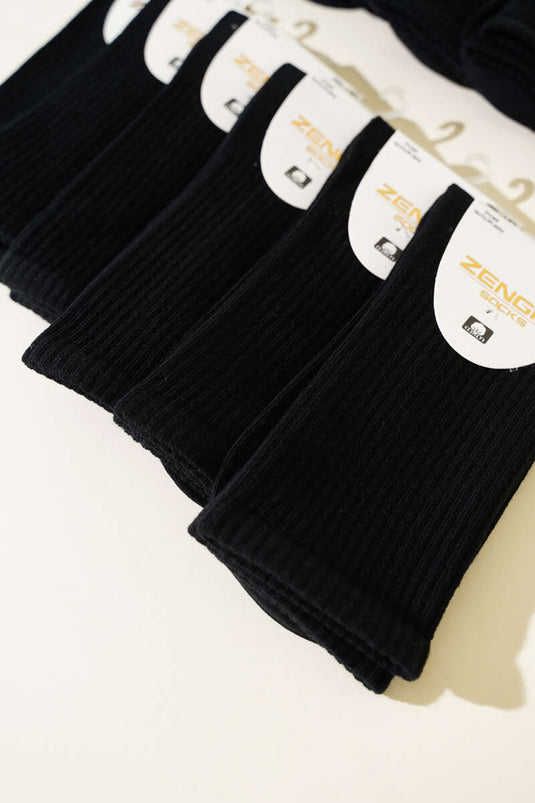 Chaussettes courtes noires en coton peigné pour femmes (lot de 12).