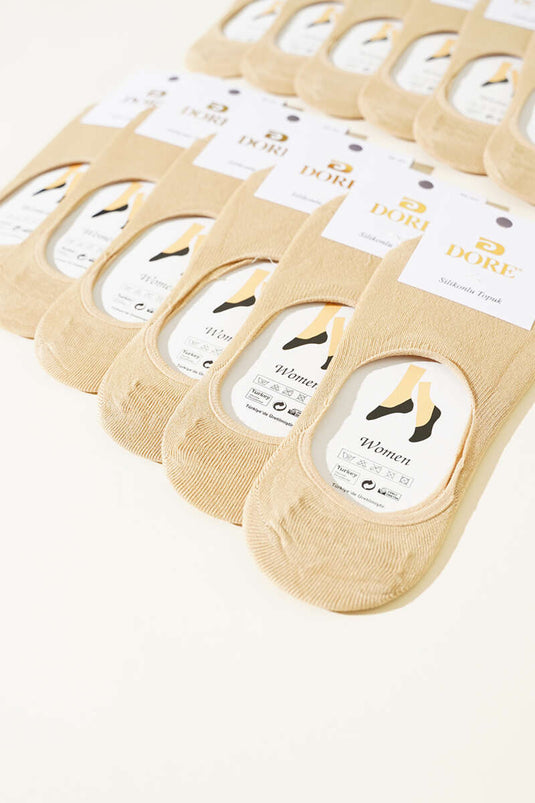 جوارب باليرينا بكعب من السيليكون للنساء - عبوة من 12 قطعة