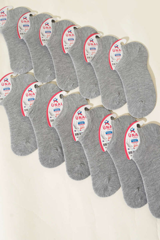 Damen-Sneakersocken, 12er-Pack, Grau