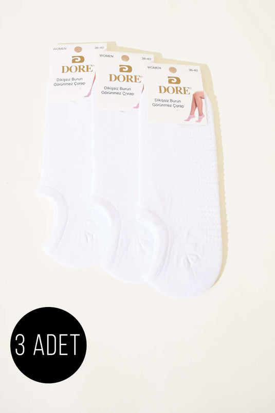 Lot de 3 paires de chaussettes antidérapantes blanches pour femmes