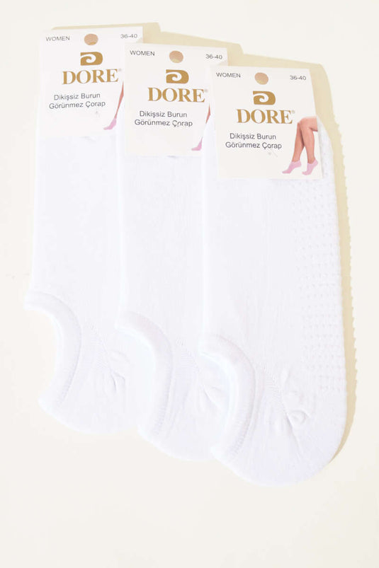 Lot de 3 paires de chaussettes antidérapantes blanches pour femmes