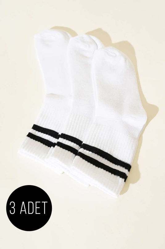 Women's 3-Pack College Socks White